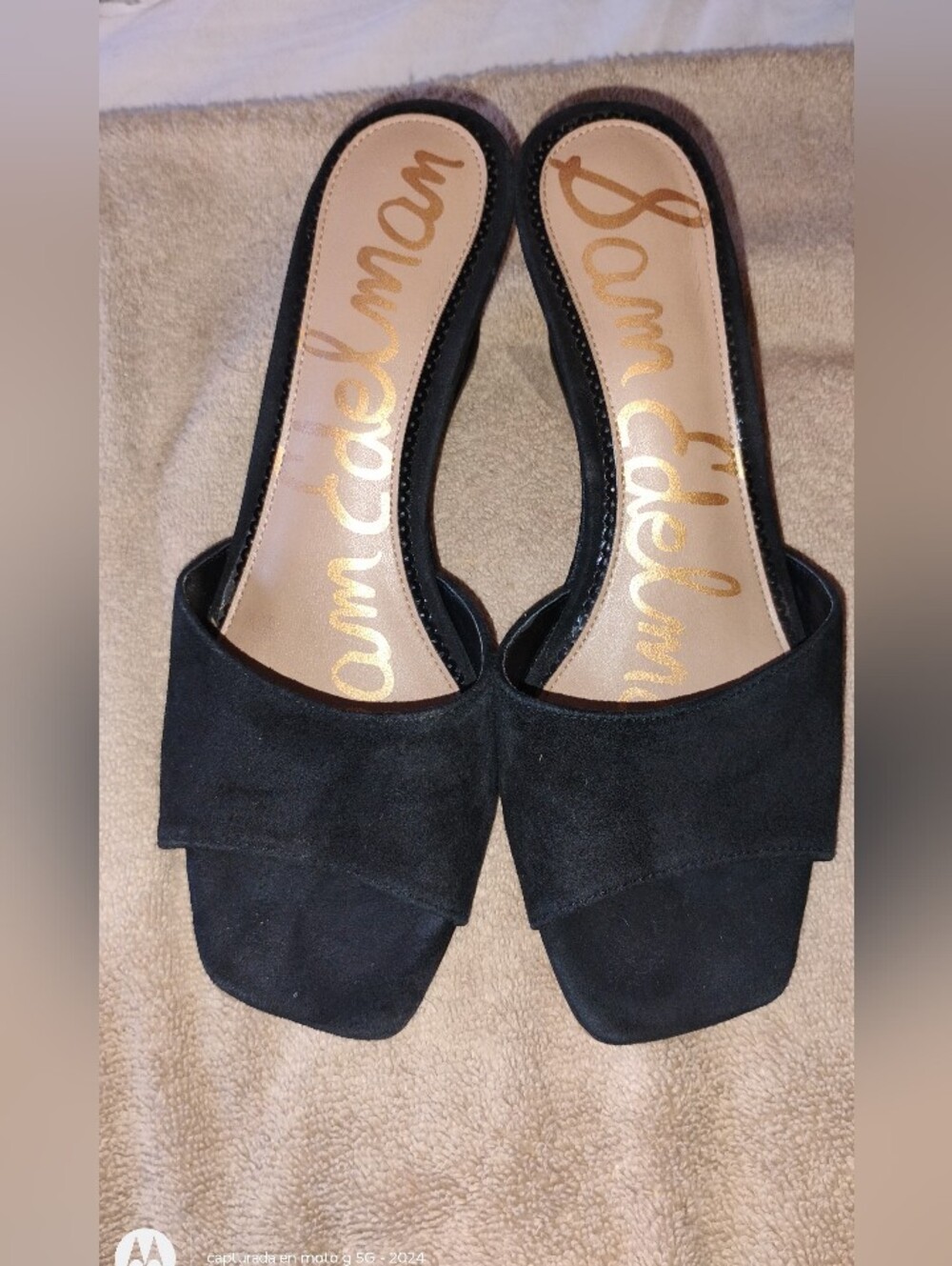 Sam Edelman Black Suede Open-Toe Heels